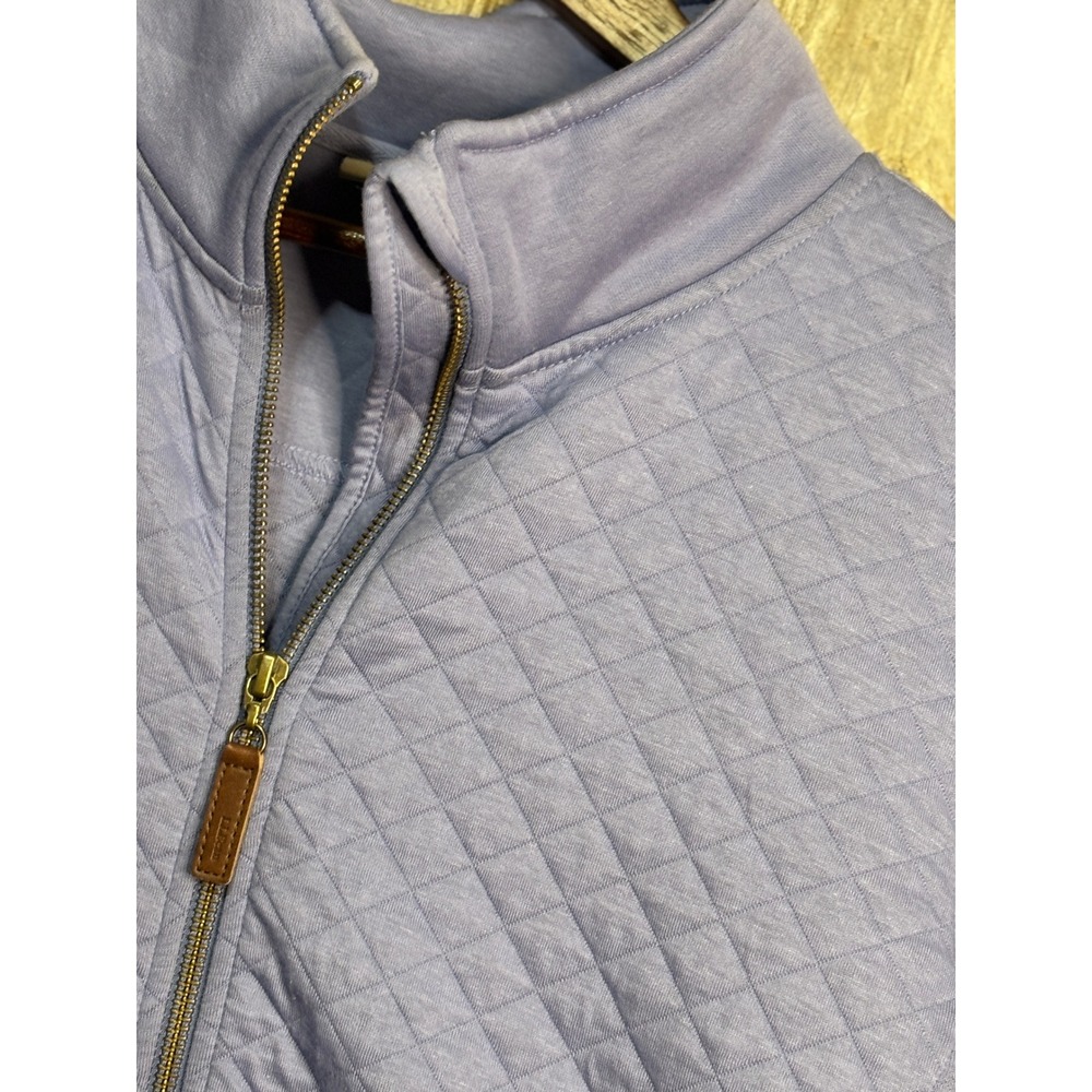 LL Bean Quilted Full Zip Sweatshirt Lavender Purple Mock Neck XL Tall 515668 - Picture 2 of 9